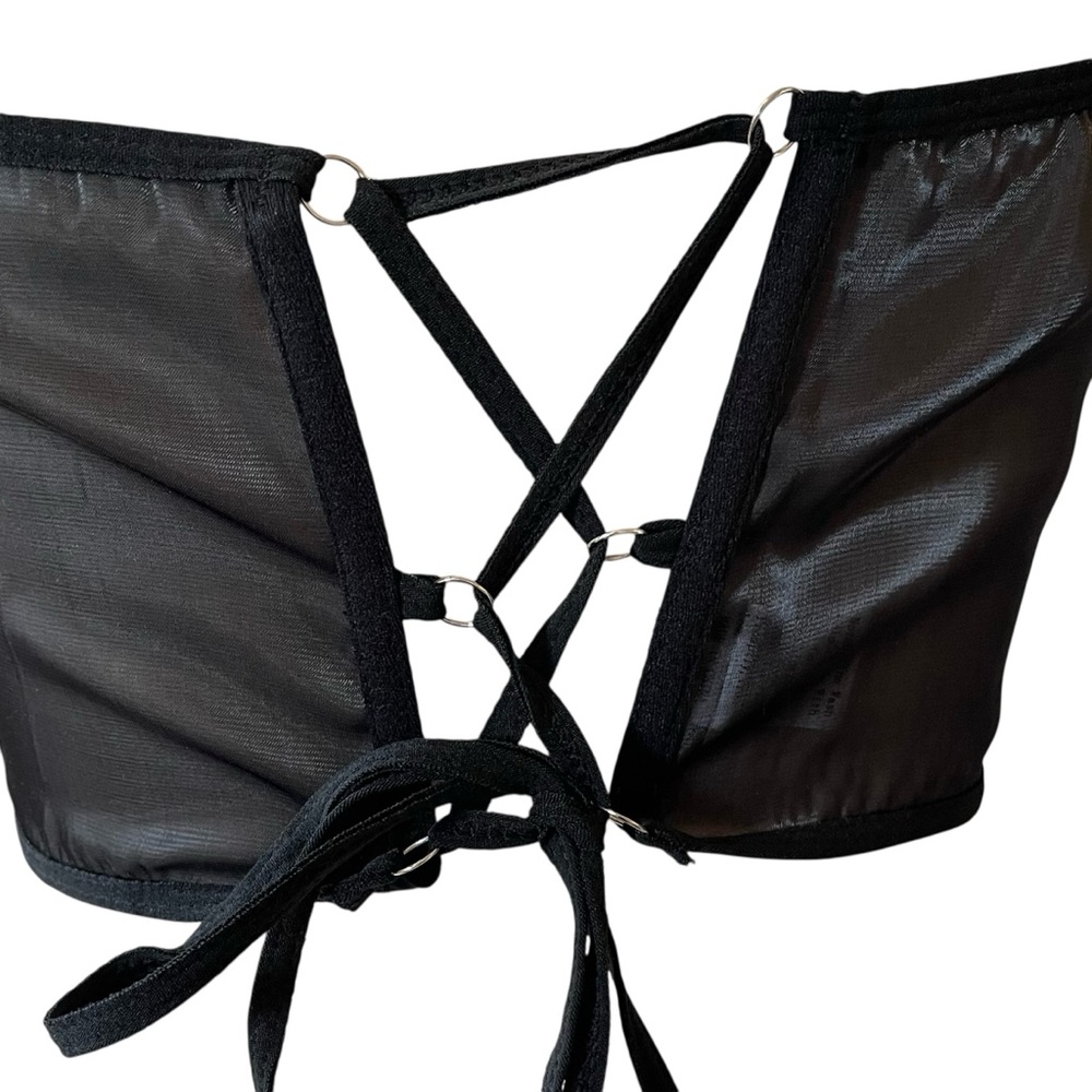 🎉HP! ❤️ Black Goth x Punk Underbust Chain Corset - Picture 5 of 6